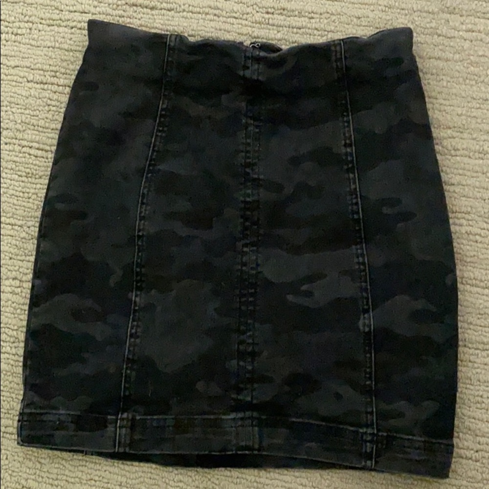 free people modern femme mini camo denim skirt